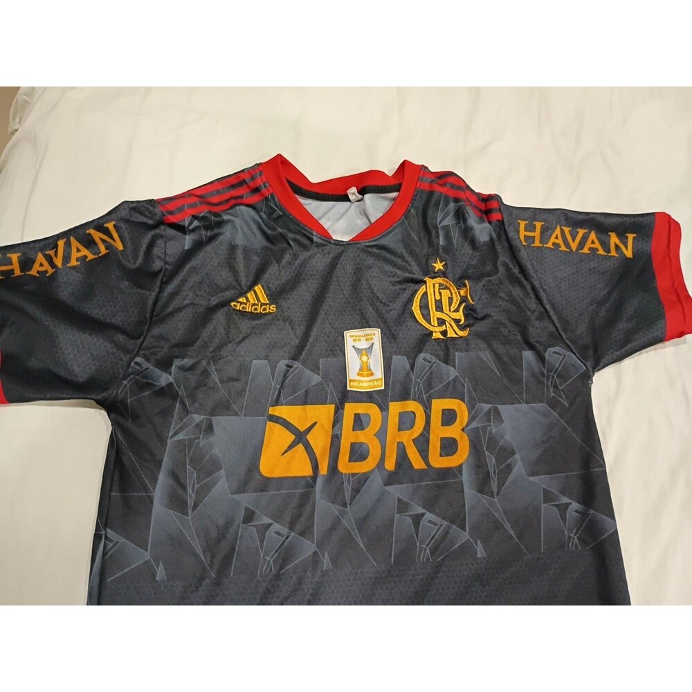 Flamengo Adidas 2021 Gabi Third Away Soccer Jersey Sz S Black , Red, Gold